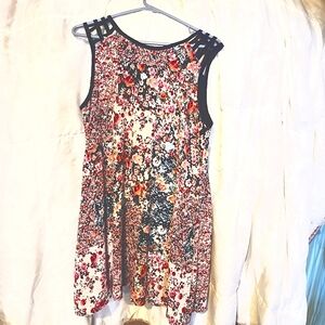 Y2K Vtg L Patchwork Unique Shoulder Sex In The City Cottagecore Boho Midi Dress